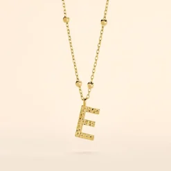 Hot Histoire d'Or Collier Plaqué Or Jaune Lettra