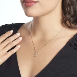 Hot Histoire d'Or Collier Plaqué Or Jaune Lettra