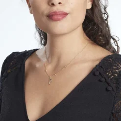 New Histoire d'Or Collier Plaqué Or Jaune Lettra