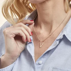 Discount Histoire d'Or Collier Plaqué Or Jaune Lettra