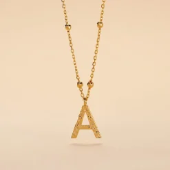 Online Histoire d'Or Collier Plaqué Or Jaune Lettra