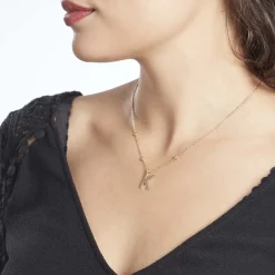 Clearance Histoire d'Or Collier Plaqué Or Jaune Lettra