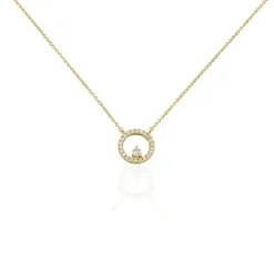 New Histoire d'Or Collier Plaqué Or Lila Oxydes De Zirconium