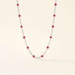 Online Histoire d'Or Collier Polka argent blanc