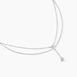 New Histoire d'Or Collier Purple Bloom De Zirconium argent blanc oxyde