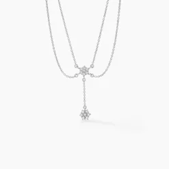 New Histoire d'Or Collier Purple Bloom De Zirconium argent blanc oxyde