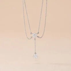 New Histoire d'Or Collier Purple Bloom De Zirconium argent blanc oxyde