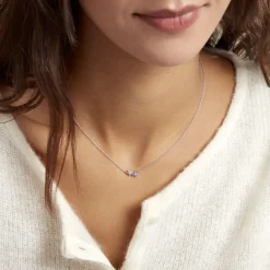 Sale Histoire d'Or Collier Purple Bloom Argent Blanc Oxyde De Zirconium argent blanc oxyde violet