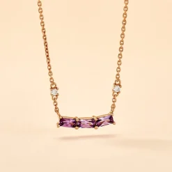 Histoire d'Or Collier Purple Mood Argent Rose Oxyde De Zirconium* Colliers|Colliers