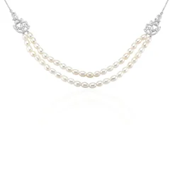 Histoire d'Or Collier Pygmalion Argent Blanc Oxyde De Zirconium Perle De Culture* Colliers|Colliers