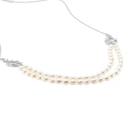 Histoire d'Or Collier Pygmalion Argent Blanc Oxyde De Zirconium Perle De Culture* Colliers|Colliers