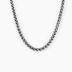 Histoire d'Or Collier Raph Maille Palmier Acier Gris* Colliers|Colliers