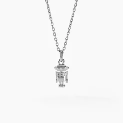 New Histoire d'Or Collier Raven Argent Blanc