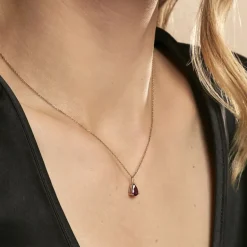 New Histoire d'Or Collier Rhodolite Fever Or Jaune Rhodolite