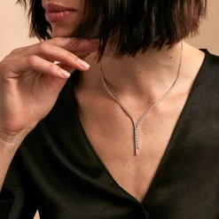 Histoire d'Or Collier River Or Blanc Diamant* Colliers|Colliers