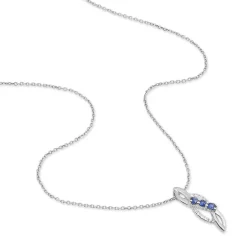 Discount Histoire d'Or Collier Rosalyne Or Blanc Saphir Et Diamant