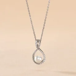 Histoire d'Or Collier Rozane Argent Blanc Perle De Culture Et Oxyde De Zirconium