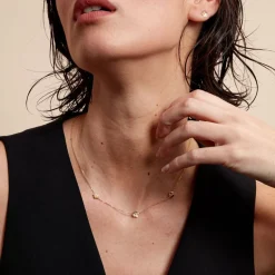 Hot Histoire d'Or Collier Sakura Love Or Jaune Oxyde De Zirconium