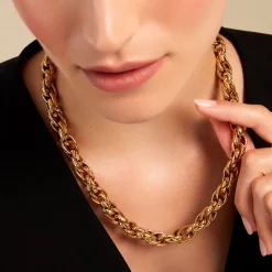 New Histoire d'Or Collier Santa Cruz Acier Jaune