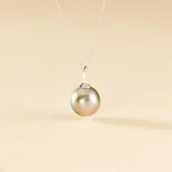 Discount Histoire d'Or Collier Semi-baroque Or Blanc Perle De Culture De Tahiti