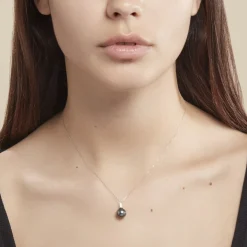 Discount Histoire d'Or Collier Semi-baroque Or Blanc Perle De Culture De Tahiti