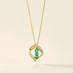 Histoire d'Or Collier Shahara Or Jaune Emeraude