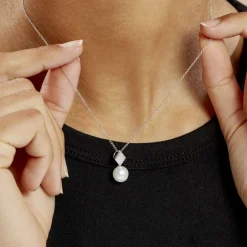 Histoire d'Or Collier Shirine Argent Blanc Perle De Culture Et Oxyde De Zirconium* Colliers|Colliers