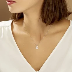 Discount Histoire d'Or Collier Sohaliaae Argent Blanc Perle De Culture Et Oxyde De Zirconium
