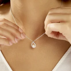 Discount Histoire d'Or Collier Sohaliaae Argent Blanc Perle De Culture Et Oxyde De Zirconium