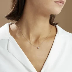 Histoire d'Or Collier Solitaire Victoria Platine Blanc Diamant
