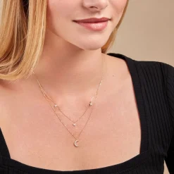 Clearance Histoire d'Or Collier Stellar Or Jaune Oxyde De Zirconium