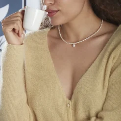 New Histoire d'Or Collier Stella-rose Or Jaune Perle De Culture