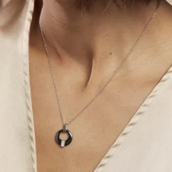 Online Histoire d'Or Collier Suzanne Argent Blanc Céramique Et Oxyde De Zirconium