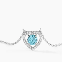 New Histoire d'Or Collier Suzon Argent Blanc Oxyde De Zirconium argent blanc oxyde bleu sky