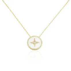 Discount Histoire d'Or Collier Sweet Rosace Or Jaune Oxyde De Zirconium