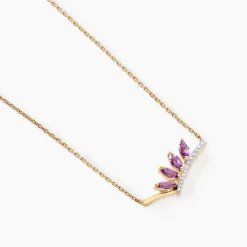 Online Histoire d'Or Collier Tiara Or Jaune Améthyste Oxyde De Zirconium or jaune améthyste violet