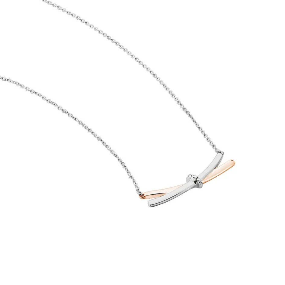 Hot Histoire d'Or Collier Tonnia Or Bicolore Diamant