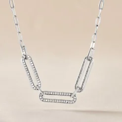 Histoire d'Or Collier Trait D'union Argent Blanc Oxyde De Zirconium* Colliers|Colliers