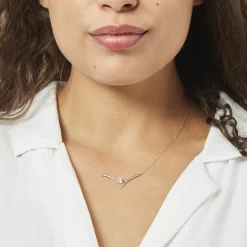 Hot Histoire d'Or Collier Valeriana Or Blanc Oxyde De Zirconium