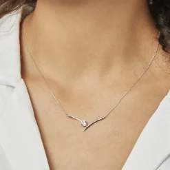 Hot Histoire d'Or Collier Valeriana Or Blanc Oxyde De Zirconium