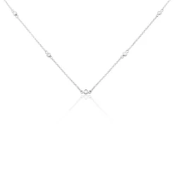 Hot Histoire d'Or Collier Vashti Argent Blanc Oxyde De Zirconium