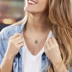 Histoire d'Or Collier Veina Plaqué Or Jaune Aventurine