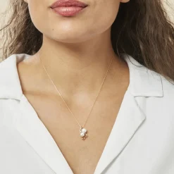 Discount Histoire d'Or Collier Wandula Or Jaune Perle De Culture Et Diamant