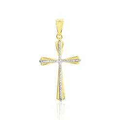 Hot Histoire d'Or CORANTIN KREUZ 2 Unisex Anhänger Gold Bicolor 375 (9 Karat) Religiöses Kreuz