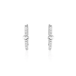 Histoire d'Or Creoles Argent Blanc Deep In Love Oxyde De Zirconium* Boucles D'Oreilles|Boucles D'Oreilles Fantaisie