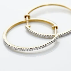 Histoire d'Or Creoles Or Jaune Aryanna Diamants* Boucles D'Oreilles|Boucles D'Oreilles Créoles