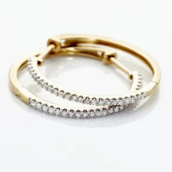 Histoire d'Or Creoles Or Jaune Aryanna Diamants* Boucles D'Oreilles|Boucles D'Oreilles Créoles