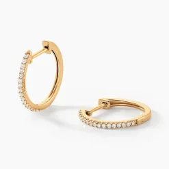 Histoire d'Or Creoles Or Jaune Aryanna Diamants* Boucles D'Oreilles|Boucles D'Oreilles Créoles