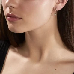 Discount Histoire d'Or Creoles Plaqué Or Jenny Oxydes Etoiles