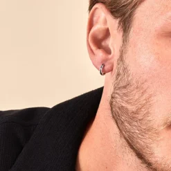 Histoire d'Or Créole Black Diamond Or Blanc Diamant Noirs* Boucles D'Oreilles|Boucles D'Oreilles Créoles